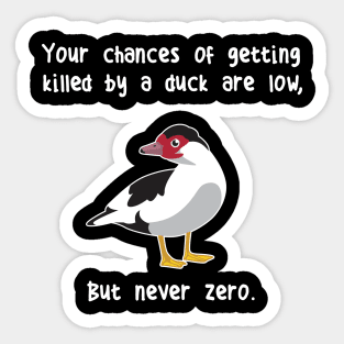 Muscovy Duck Never Zero Sticker